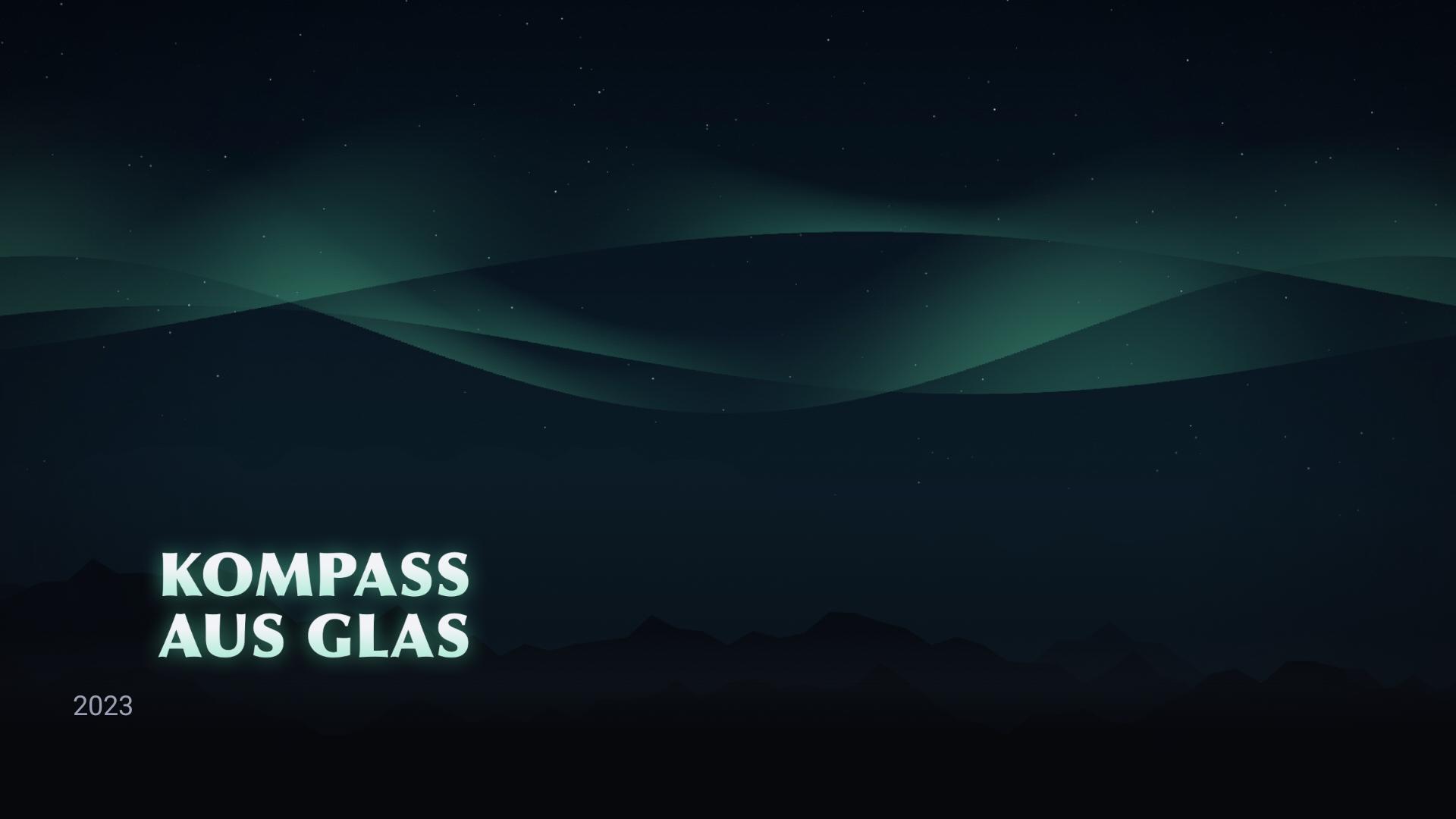Der Bildschirmschoner mit dem Szenenbild von „Kompass aus Glas“